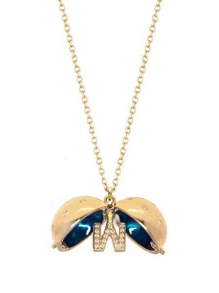 Letter Diamond Sphere with Turquoise Enamel