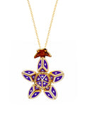 Yellow Gold Petal with Purple Enamel
