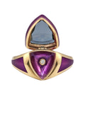 Purple with Blue Tourmaline Shield Ring