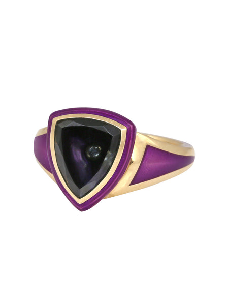 Purple with Blue Tourmaline Shield Ring