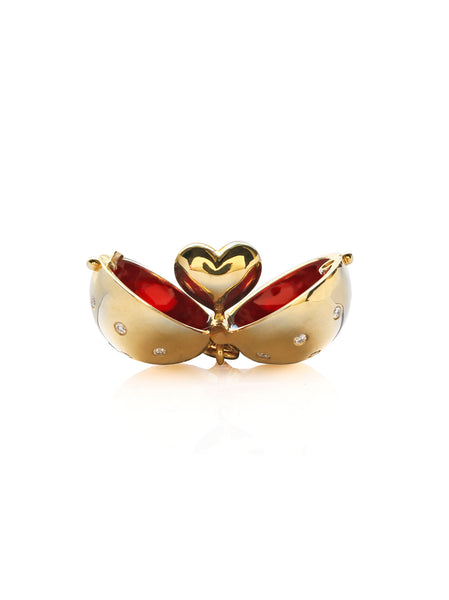 Heart Diamond Sphere with Cherry Red Enamel